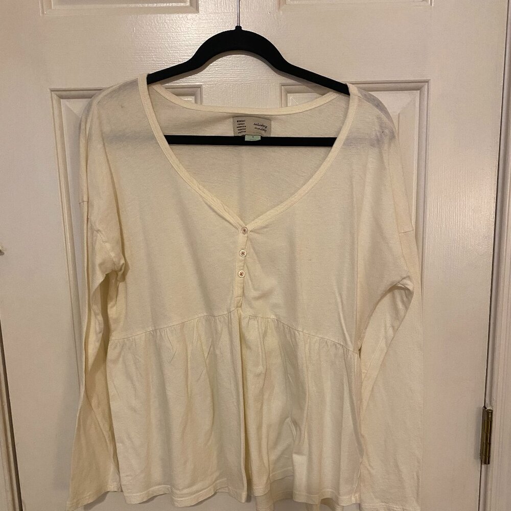 Anthropologie Saturday Sunday Cream Top_Size M